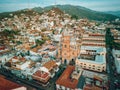 Our Lady of Guadalupe church in Puerto Vallarta, Jalisco, Mexico at sunset wide view of city Royalty Free Stock Photo