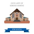 Our Lady of Kibeho Shrine in Rwanda. Flat vector i