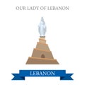 Our Lady of Lebanon Statue Monument attraction travel landmark Royalty Free Stock Photo