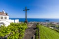 Our Lady of Peace Chapel over Vila Franca do Campo, Sao Miguel island, Azores Royalty Free Stock Photo