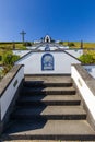 Our Lady of Peace Chapel over Vila Franca do Campo, Sao Miguel island, Azores Royalty Free Stock Photo