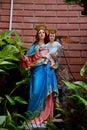 Our Lady Of Perpetual Help Statue Virgin Mary With Child Jesus In The Church, Thailand. Selective Focus.
