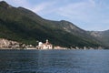 Our Lady of the Rocks Monastery in  Perast Bay of Kotor Royalty Free Stock Photo