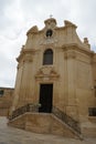 The Our Lady of Victory Church  was the first church and building completed in Valletta, Malta. Royalty Free Stock Photo