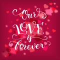 Our love is forever typography card