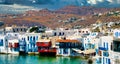 View of Mykonos Little Venice, Greece. Royalty Free Stock Photo