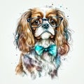Charming Watercolor Illustrations of Cavalier King Charles Spaniel Puppies Projects AI Generated