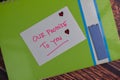 Our Promise To You text on sticky notes isolated on office desk Royalty Free Stock Photo