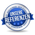 Our References Badge Button Banner - German-Translation: Unsere Referenzen