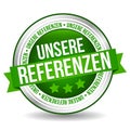 Our references badge - German-Translation: Unsere Referenzen Siegel