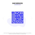 Our Services Ableton, Application, Audio, Computer, Draw Solid Glyph Icon Web card Template Royalty Free Stock Photo