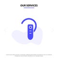 Our Services Accessory, Bluetooth, Ear, Headphone, Headset Solid Glyph Icon Web card Template