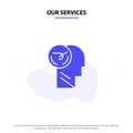 Our Services Activity, Brain, Faster, Human, Speed Solid Glyph Icon Web card Template