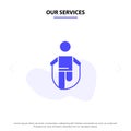 Our Services Activity, Jump, Jumping, Rope, Skipping Solid Glyph Icon Web card Template