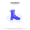 Our Services Activity, Running, Shoe, Spring Solid Glyph Icon Web card Template