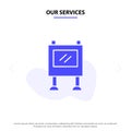 Our Services Advertisement, Advertising, Billboard, Poster Solid Glyph Icon Web card Template Royalty Free Stock Photo