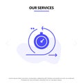 Our Services Agile, Cycle, Development, Fast, Iteration Solid Glyph Icon Web card Template