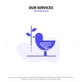Our Services Agreement, Dove, Friendship, Harmony, Pacifism Solid Glyph Icon Web card Template