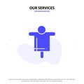 Our Services Agriculture, Farm, Farming, Scarecrow Solid Glyph Icon Web card Template