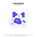 Our Services Air, Dust, Environment, Pollution Solid Glyph Icon Web card Template Royalty Free Stock Photo