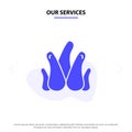 Our Services Aloe Plant, Aloe Vera, Natural, Succulent Plant Solid Glyph Icon Web card Template