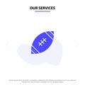 Our Services American, Ball, Football, Nfl, Rugby Solid Glyph Icon Web card Template Royalty Free Stock Photo