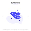 Our Services Animal, Bird, Fly, Spring Solid Glyph Icon Web card Template