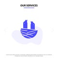 Our Services Animal, Bird, House, Spring Solid Glyph Icon Web card Template