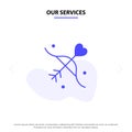 Our Services Archery, Love, Marriage, Wedding Solid Glyph Icon Web card Template
