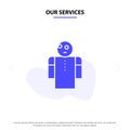 Our Services Arms, Hands, Open, Person Solid Glyph Icon Web card Template Royalty Free Stock Photo