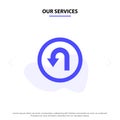Our Services Arrow, Back, Navigation, Way Solid Glyph Icon Web card Template Royalty Free Stock Photo