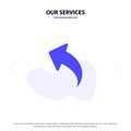 Our Services Arrow, Left, Up, Arrows Solid Glyph Icon Web card Template Royalty Free Stock Photo