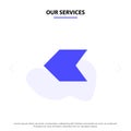Our Services Arrow, Pointer, Left Solid Glyph Icon Web card Template Royalty Free Stock Photo
