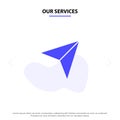 Our Services Arrow, Pointer, Up, Next Solid Glyph Icon Web card Template Royalty Free Stock Photo