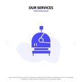 Our Services Astronaut, Helmet, Space Solid Glyph Icon Web card Template