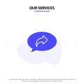 Our Services Basic, Chat, Arrow, Right Solid Glyph Icon Web card Template