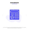 Our Services Basic, Document, Globe, Ui Solid Glyph Icon Web card Template