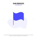 Our Services Basic, Flag, Ui Solid Glyph Icon Web card Template