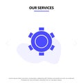 Our Services Basic, Gear, Setting, Ui Solid Glyph Icon Web card Template