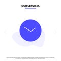 Our Services Basic, Watch, Time, Clock Solid Glyph Icon Web card Template