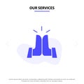 Our Services Best, Five, Friends, High Solid Glyph Icon Web card Template
