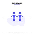 Our Services Best, Friends, Friendship, Group Solid Glyph Icon Web card Template