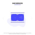 Our Services Billiards, Cue, Game, Pocket, Pool Solid Glyph Icon Web card Template