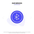 Our Services Bluetooth, Ui, User Interface Solid Glyph Icon Web card Template
