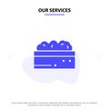 Our Services Botanical, Bush, Garden, Plant Solid Glyph Icon Web card Template