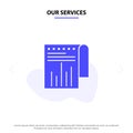 Our Services Business, Financial, Modern, Report Solid Glyph Icon Web card Template