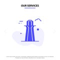 Our Services Canada, Co Tower, Canada Tower, Building Solid Glyph Icon Web card Template Royalty Free Stock Photo