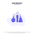 Our Services Chemical, Dope, Lab, Science Solid Glyph Icon Web card Template
