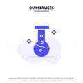 Our Services Chemical, Lab, Laboratory Solid Glyph Icon Web card Template Royalty Free Stock Photo