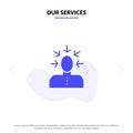 Our Services Choice, Choosing, Criticism, Human, Person Solid Glyph Icon Web card Template